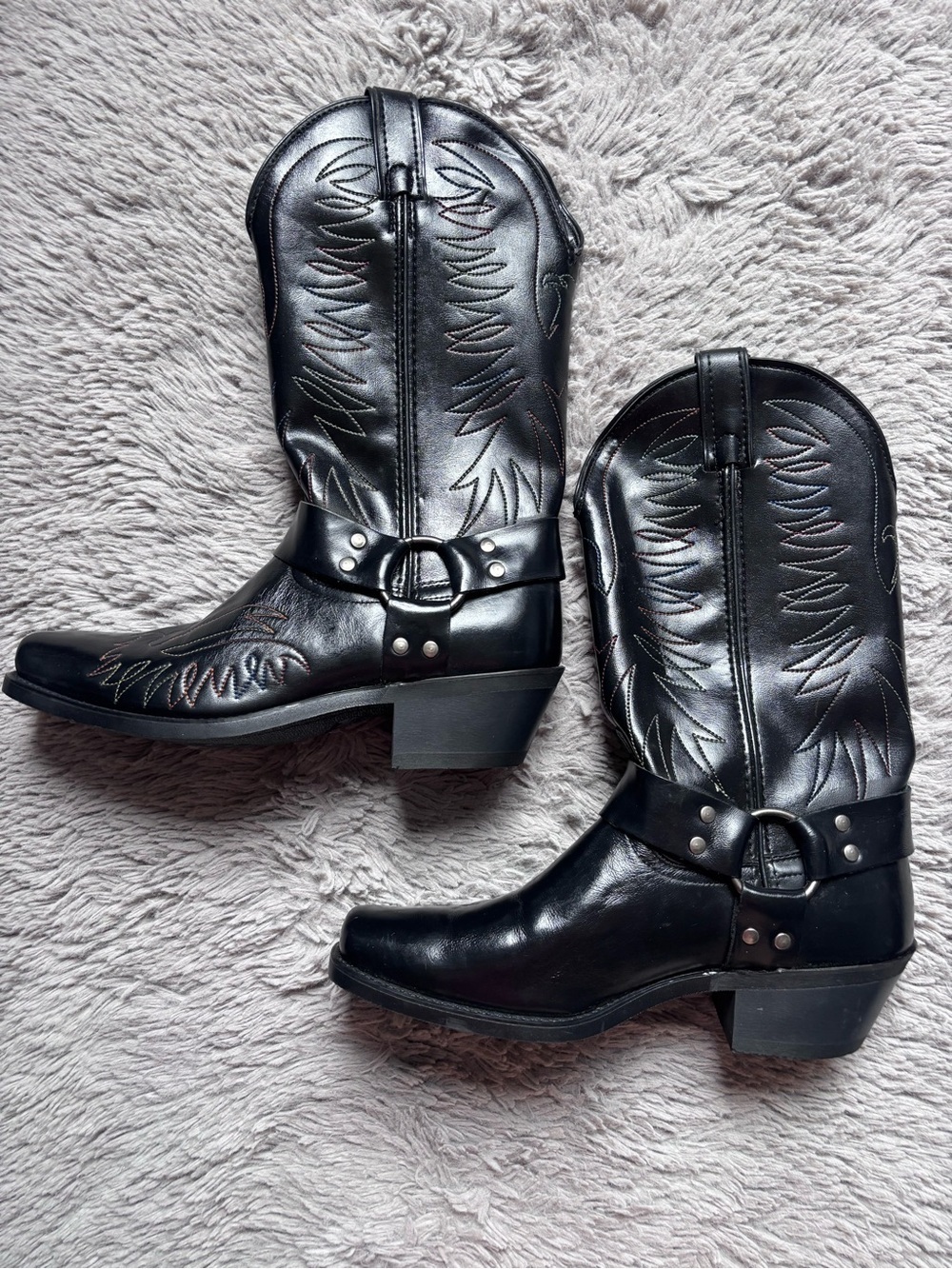 Men’s rainbow Stitch Black Laredo cowboy boots 8 1/2 Western